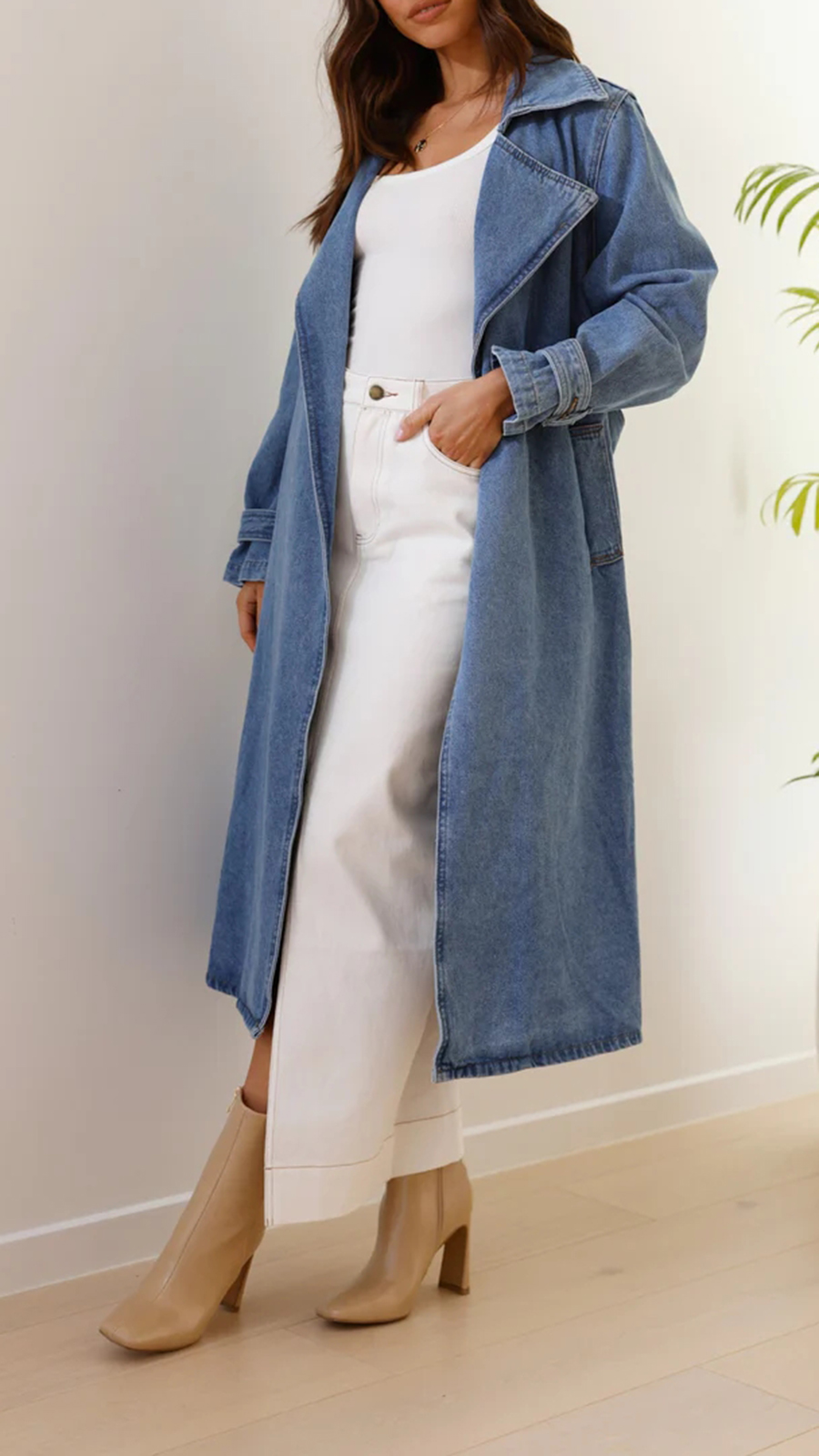 Lui Denim Trench Coat - Denim - Image 2