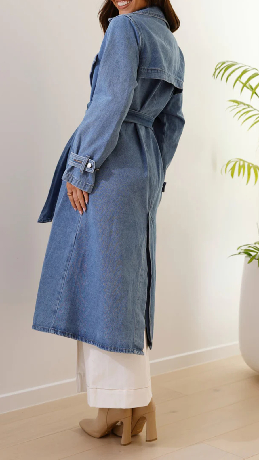 Lui Denim Trench Coat - Denim - Image 3
